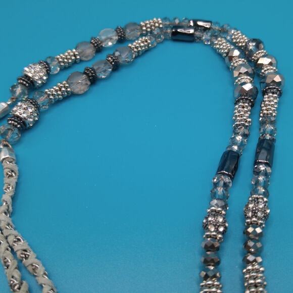 Chico's Rhinestone Pendant Beaded Necklace,  37 Inches - Picture 4 of 10